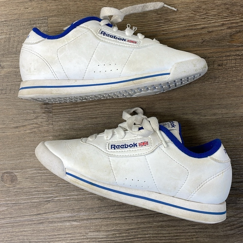 Reebok Kids Classic Princess White Blue Sneakers, size 13